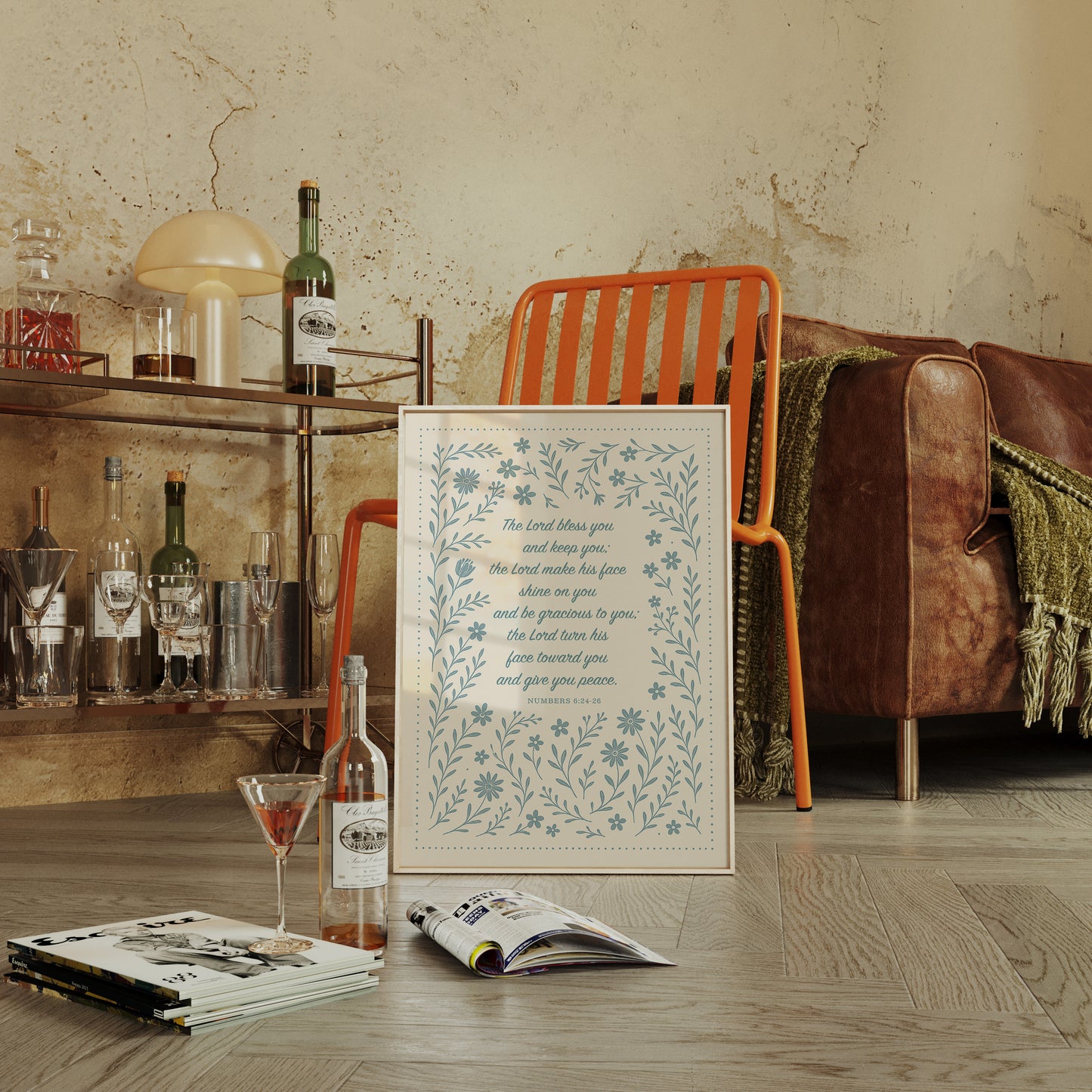 The Lord Bless You Floral Scripture Print