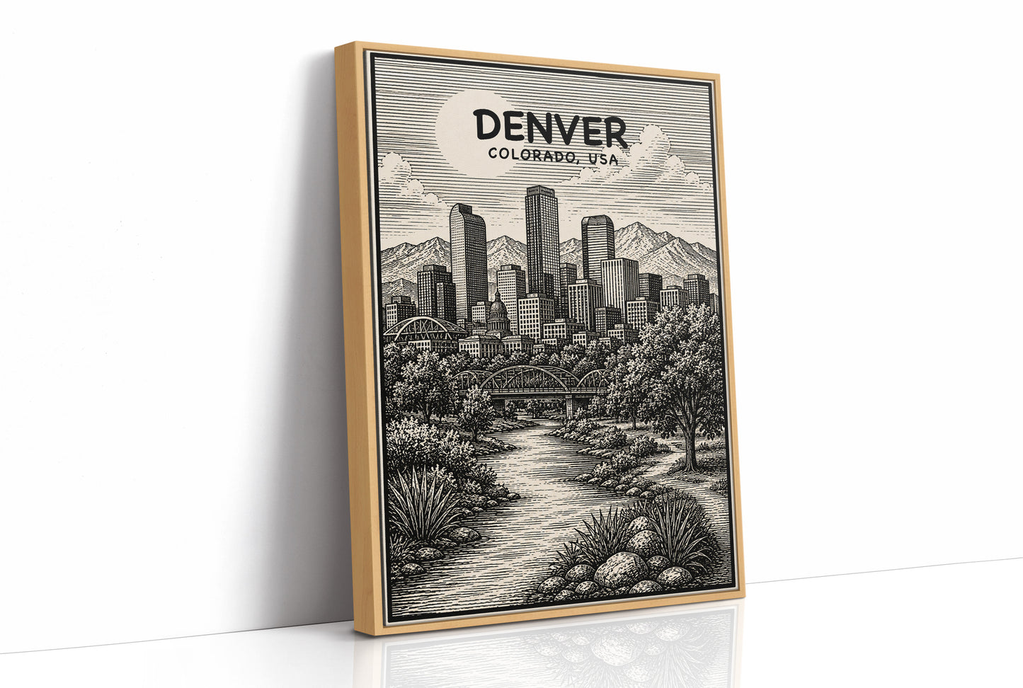 Denver in Woodcut