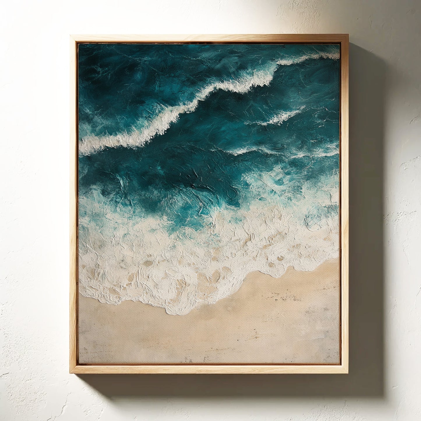 Textured Shoreline in Teal and Sand