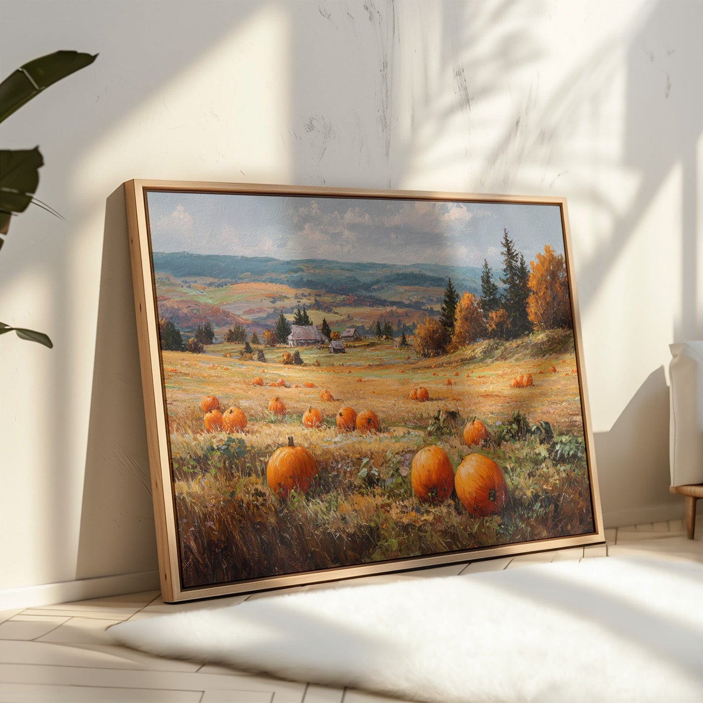 Pumpkins Rest In Rolling Hills