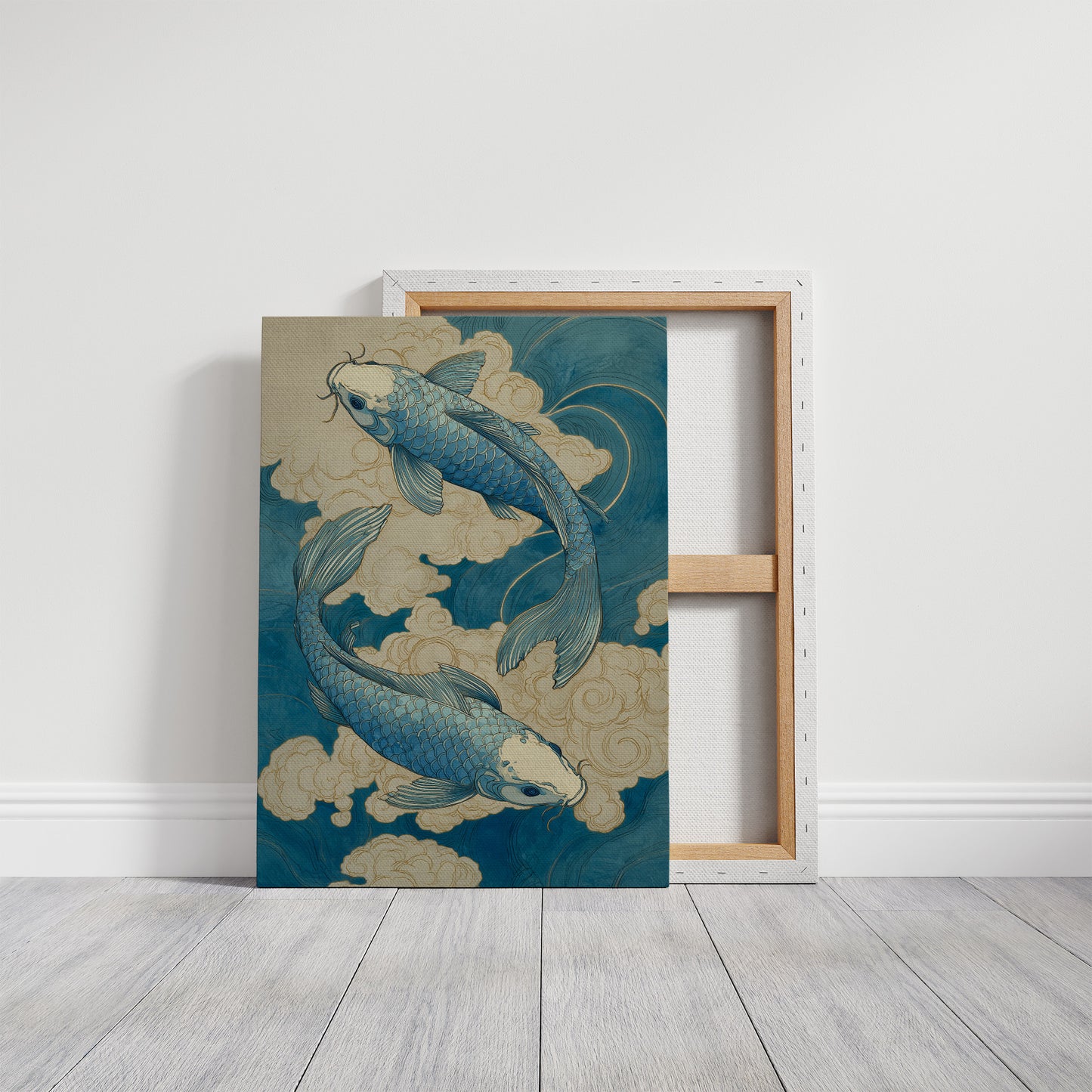 Azure Koi Dance Through Clouds