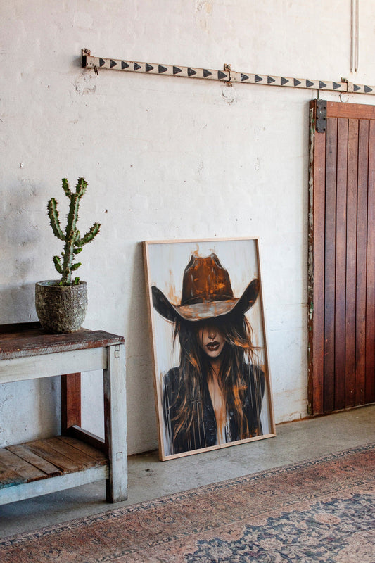 Cowgirl in Crimson – Modern Western Grit