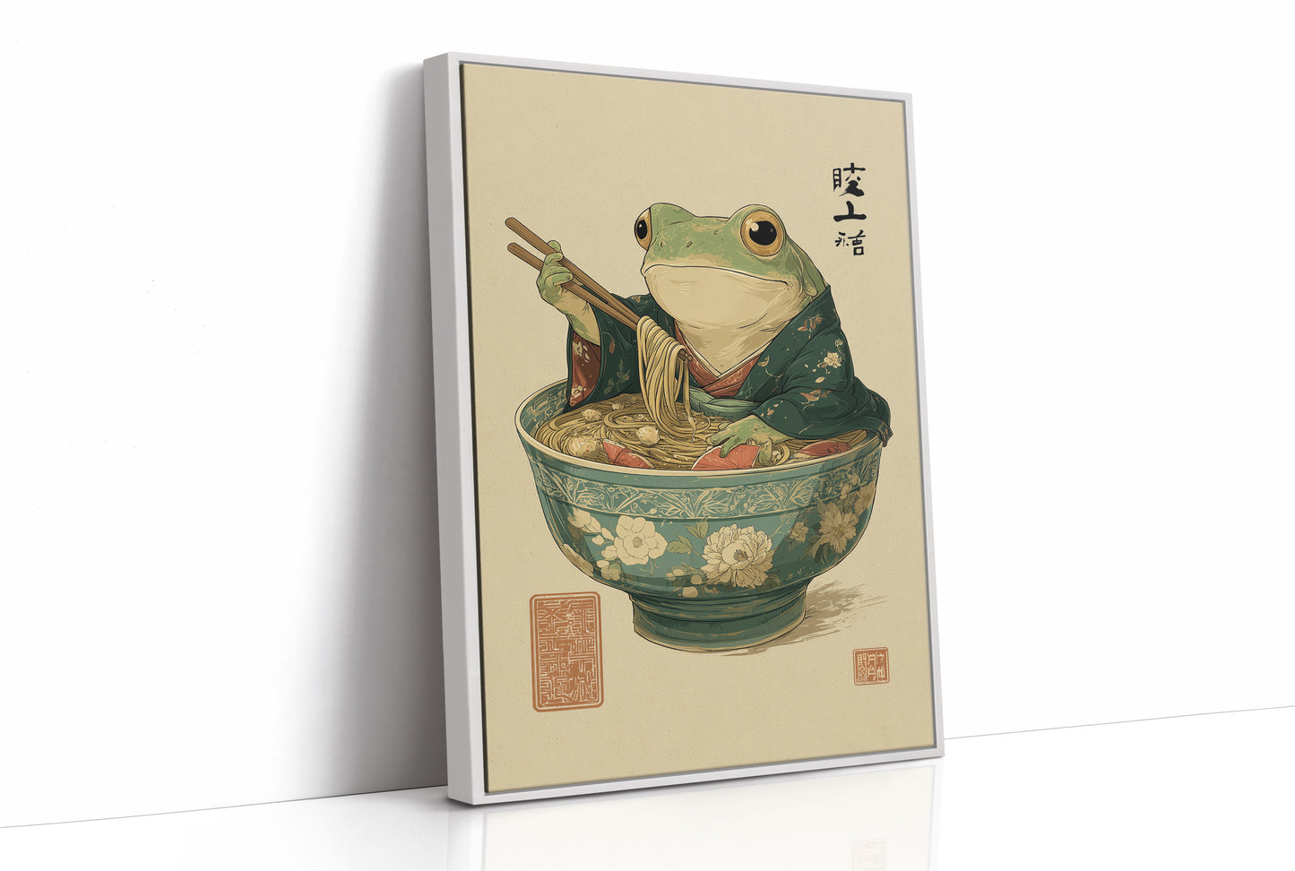 Wise Frog Savors Noodle Symphony