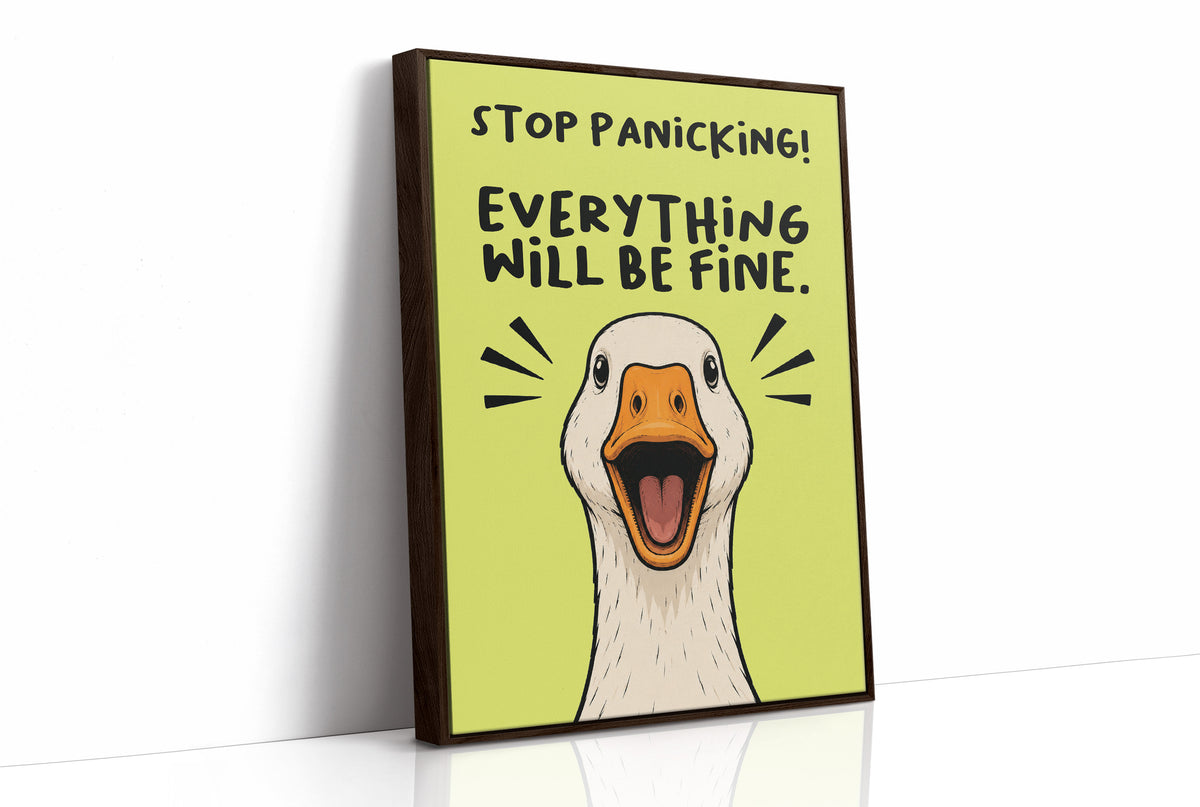 Stop Panicking! Goose Close-Up Comic Print