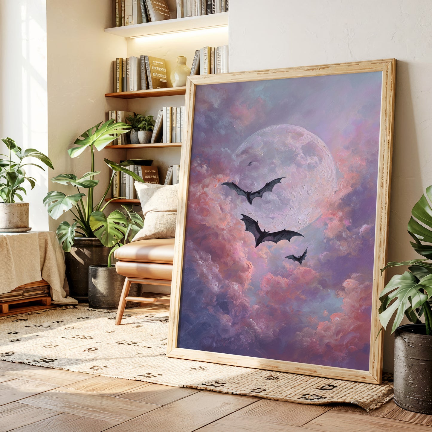 Bats Dance Beneath a Blushing Moon
