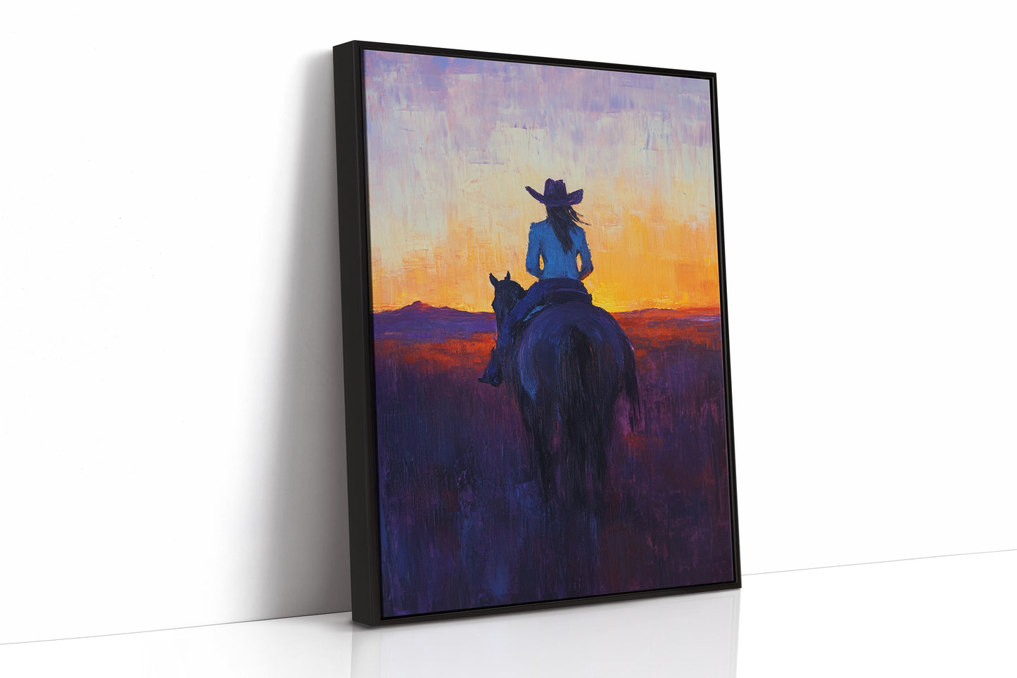 Cowgirl at Sunset Ride