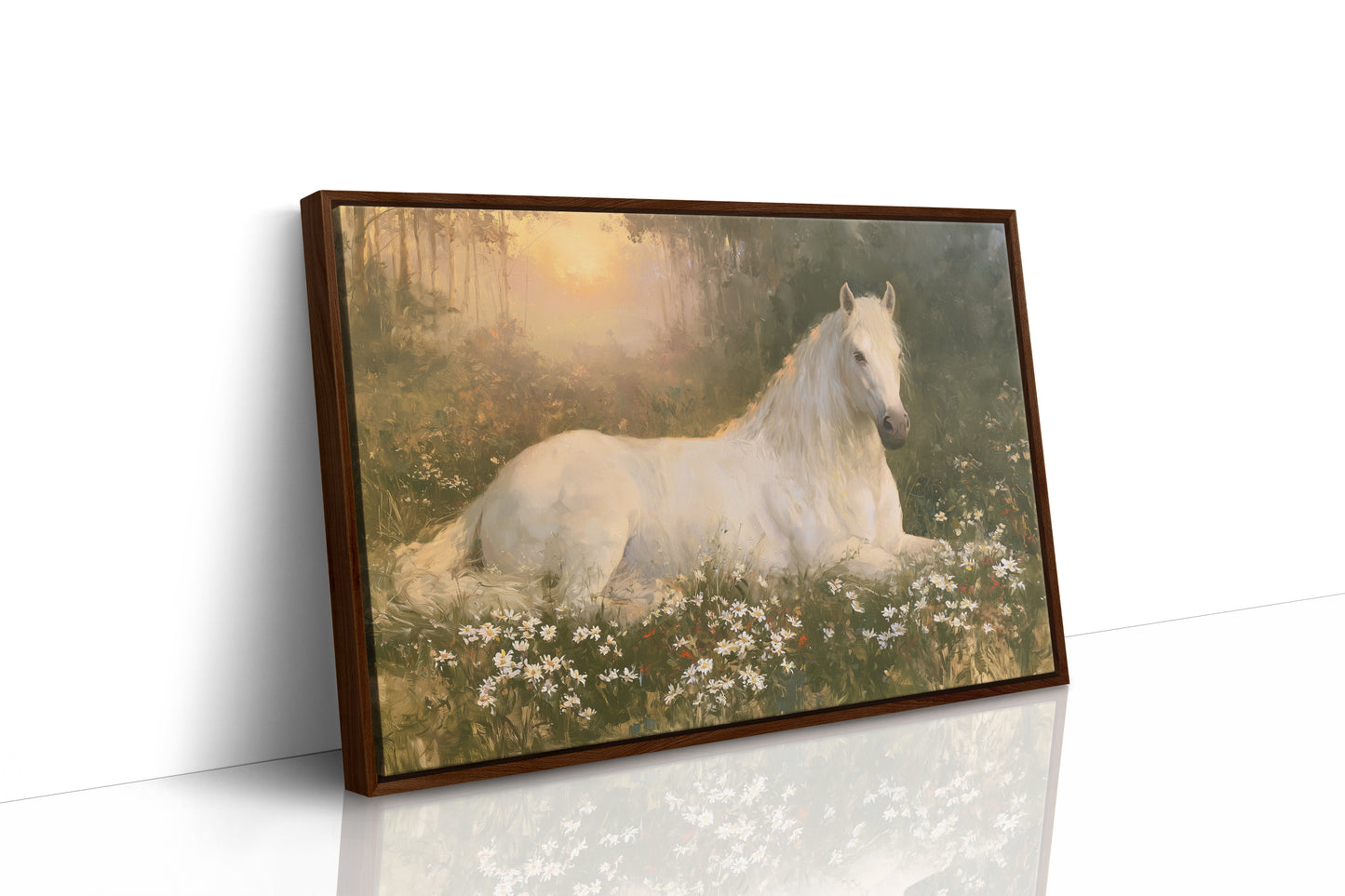 Daisies And A Quiet Horse