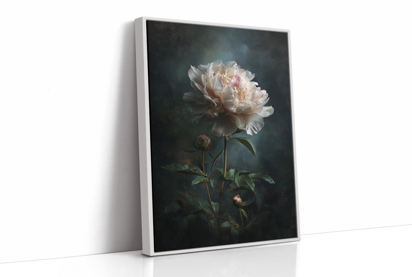 Pale Blossom Against Midnight Walls