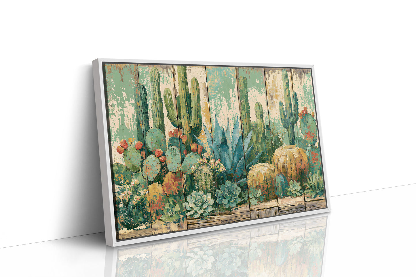 Desert Garden on Weathered Wood