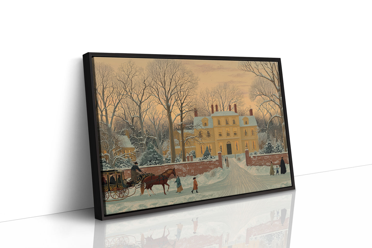Yellow Manor Awaits Winter Evening