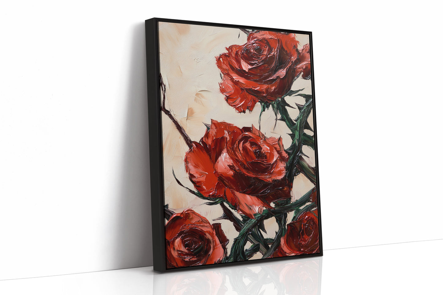 Crimson Roses with Thorns