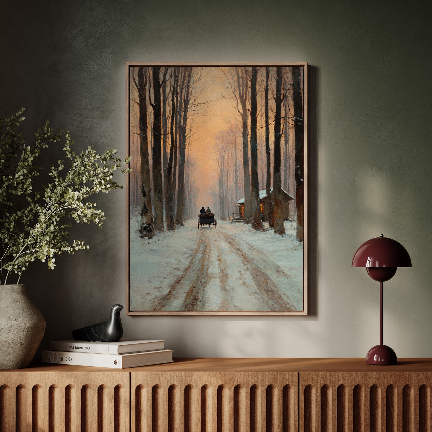 Carriage Through a Winter Glow