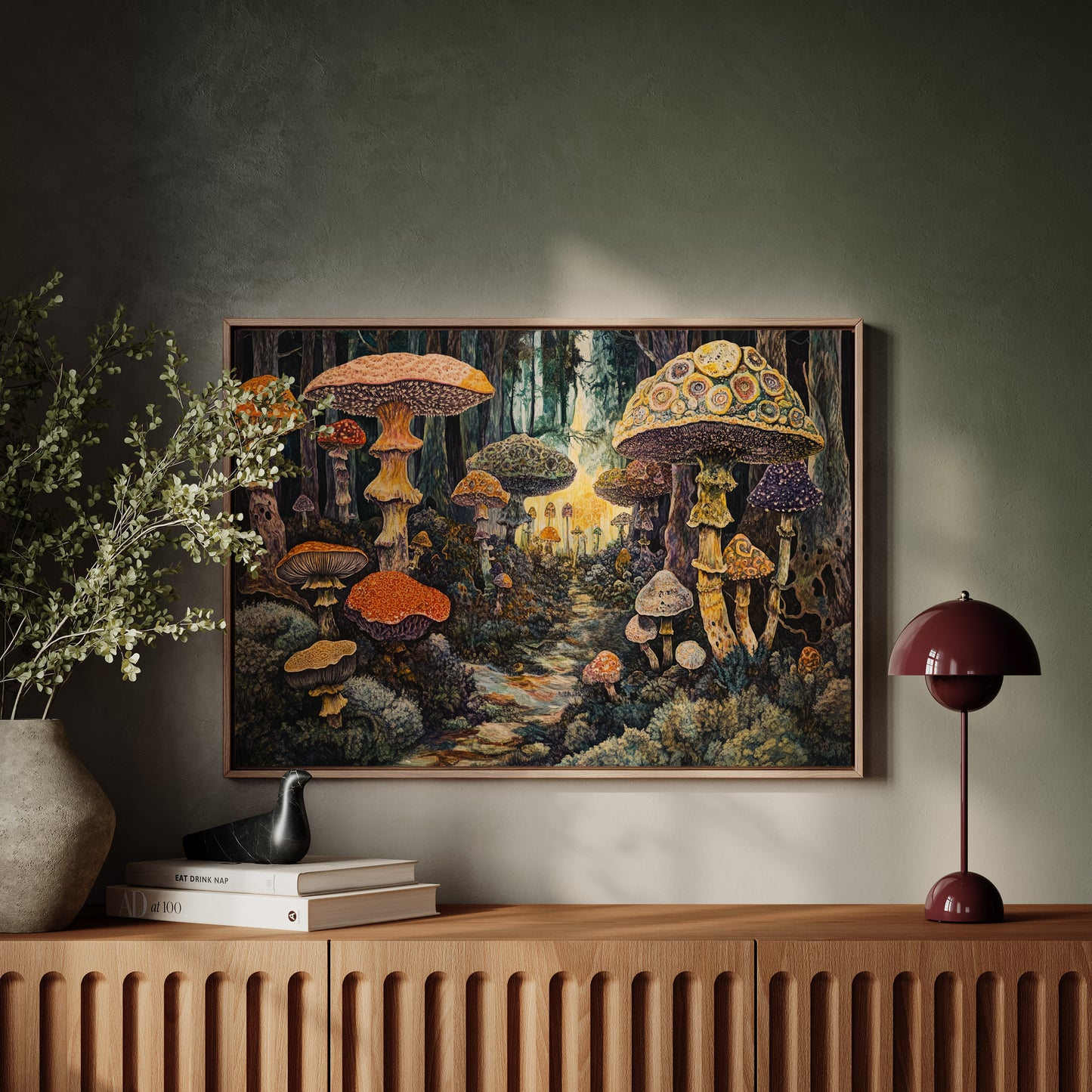 Enchanted Mushroom Forest: Mystical Fantasy Canvas Wall Art