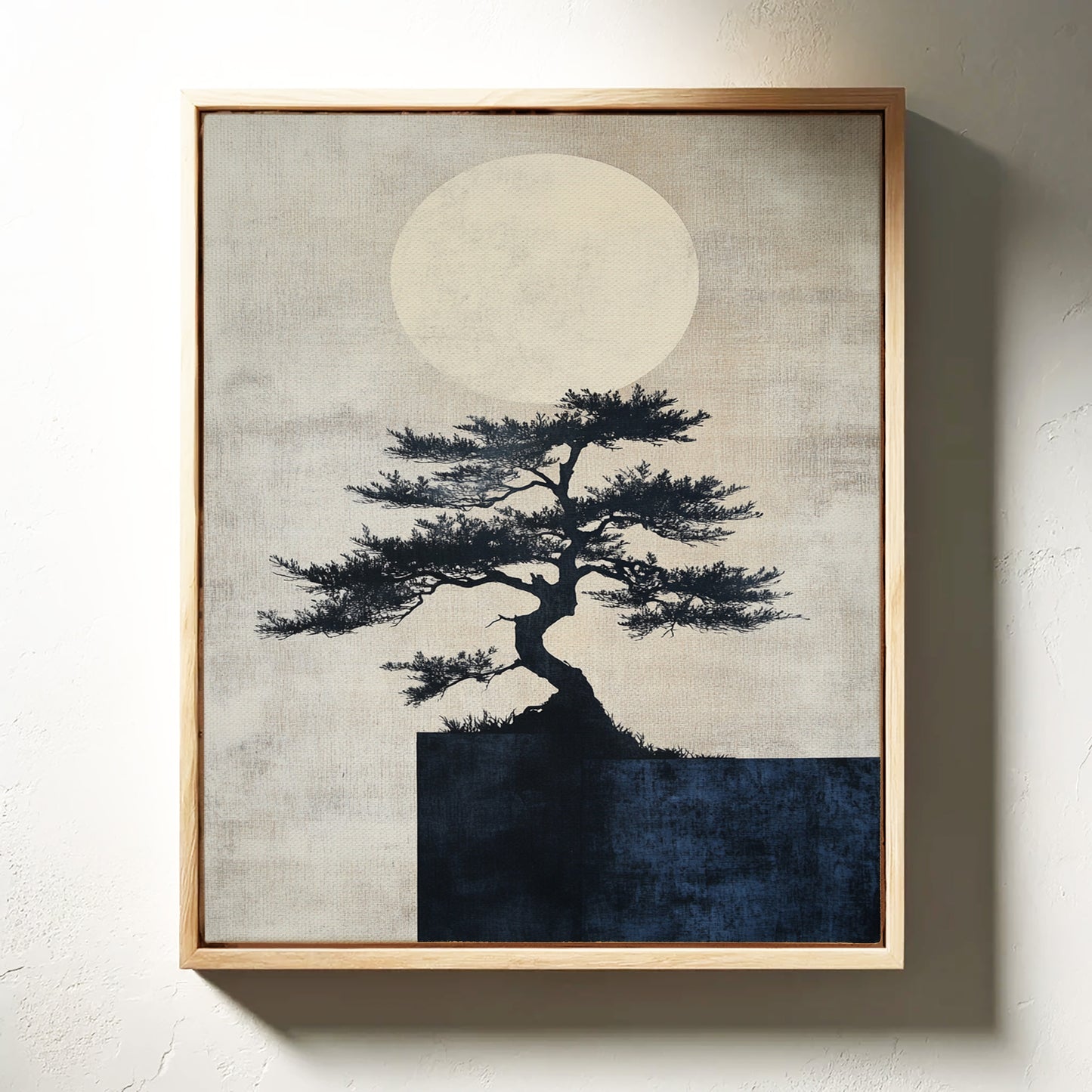 Zen Bonsai Tree Art – Minimalist Japanese Wall Print