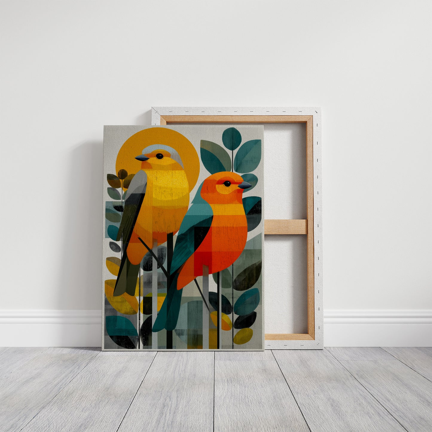 Sunlit Birds Share Garden Secrets