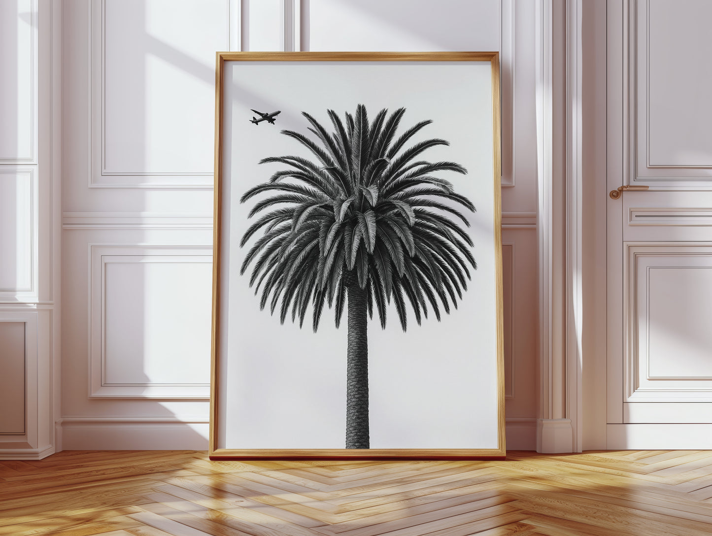 Palm Crown and Passing Plane