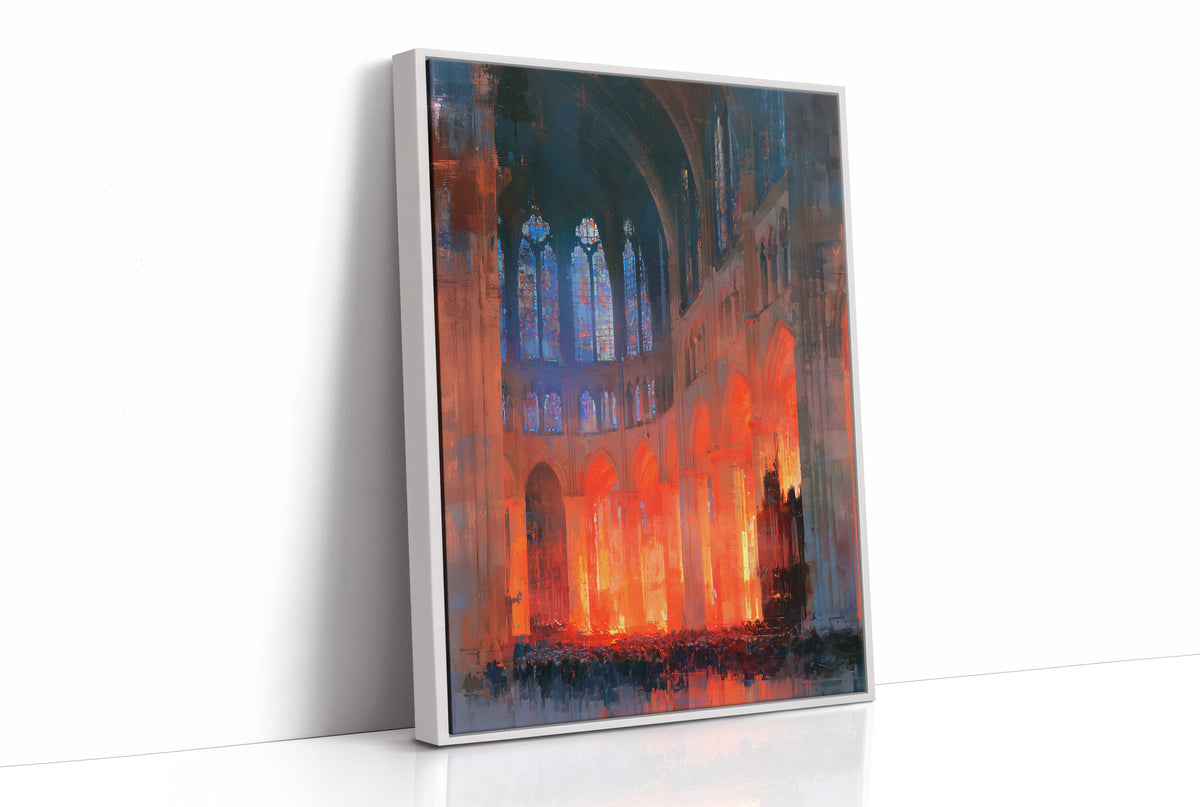 Cathedral Ablaze in Amber Light
