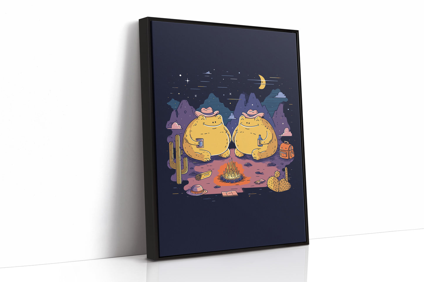Campfire Croaks Under Moonlight