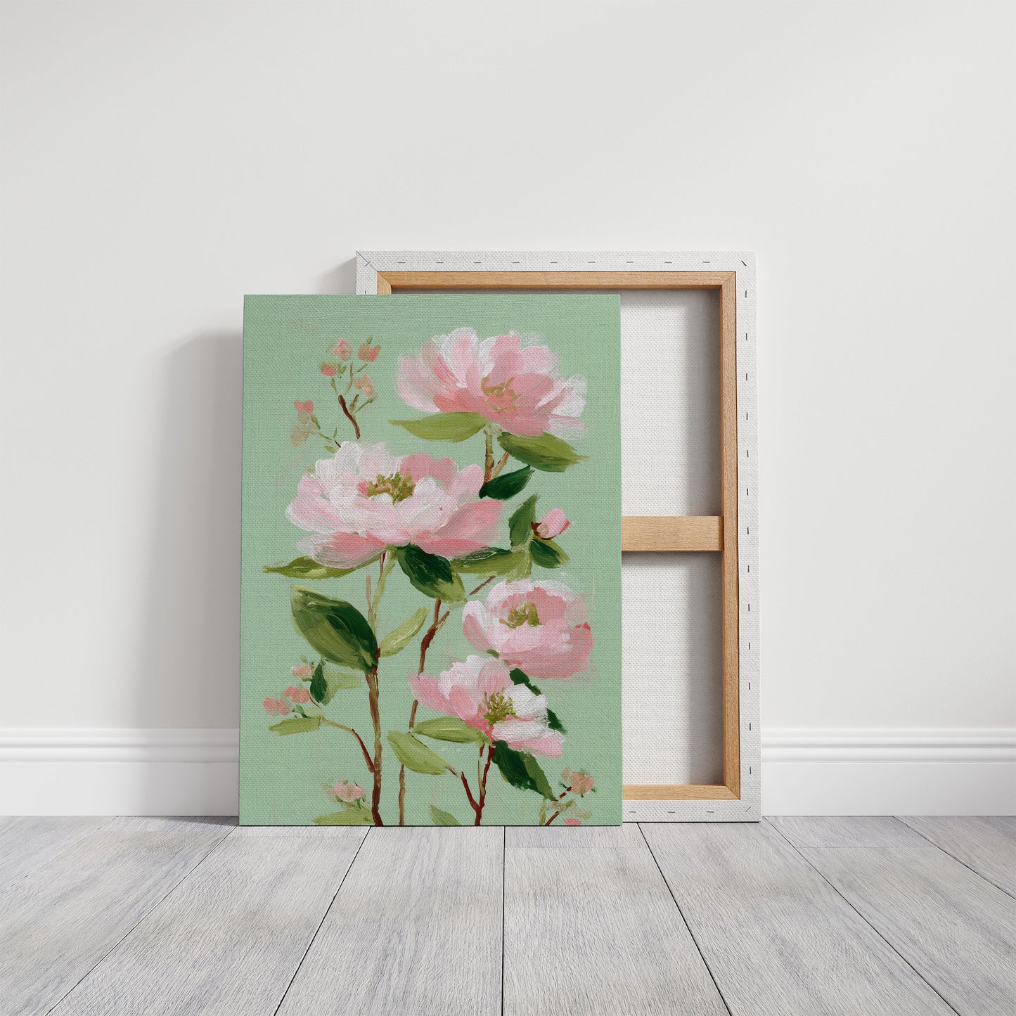 Blush Blooms on Mint