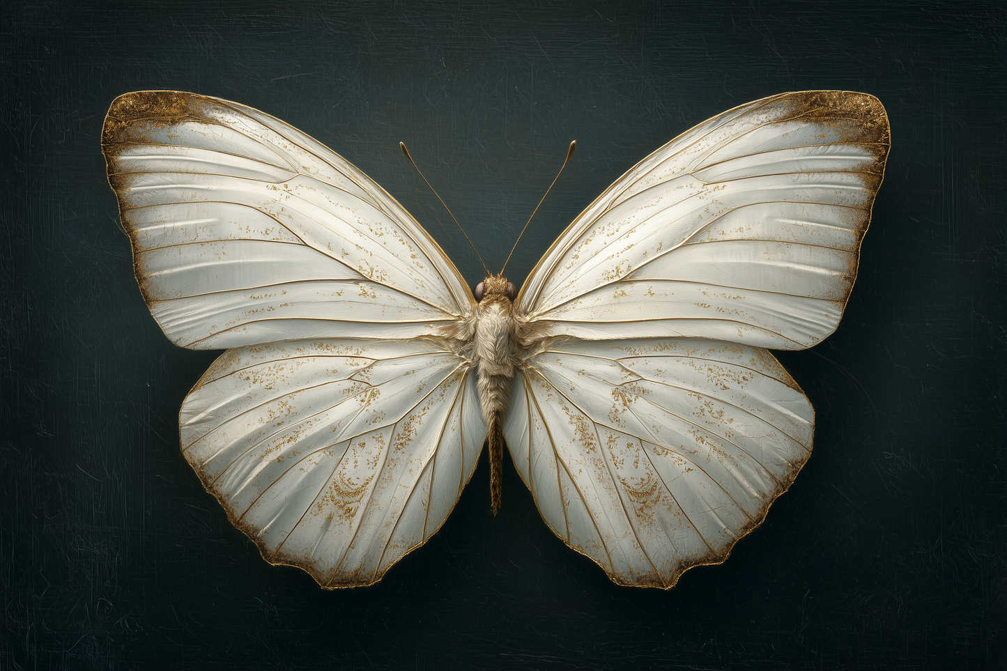 Ivory Wings Against Midnight Blue