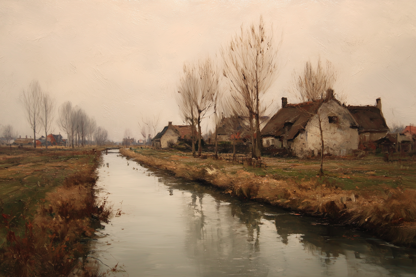 Quiet Stream Beside Forgotten Cottages