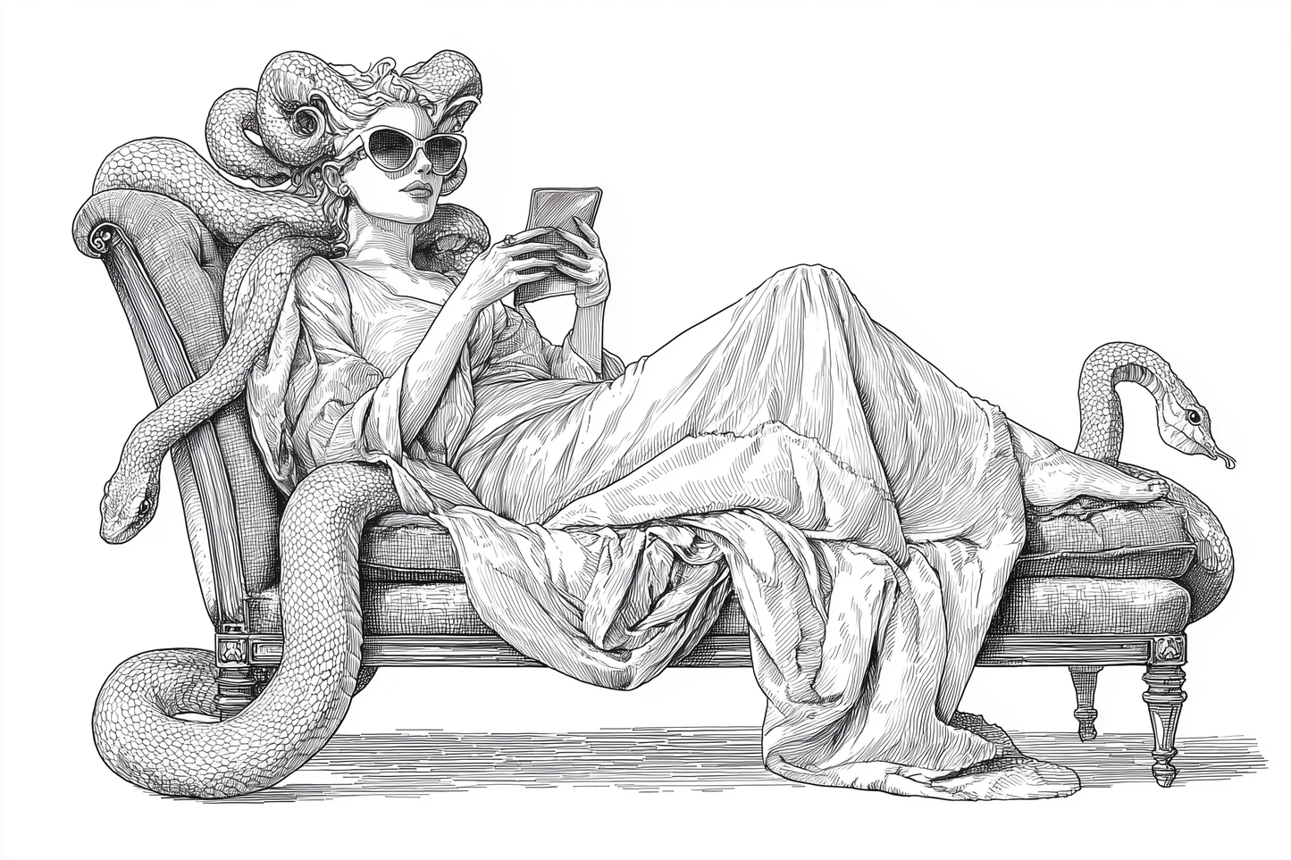 Modern Medusa's Digital Repose