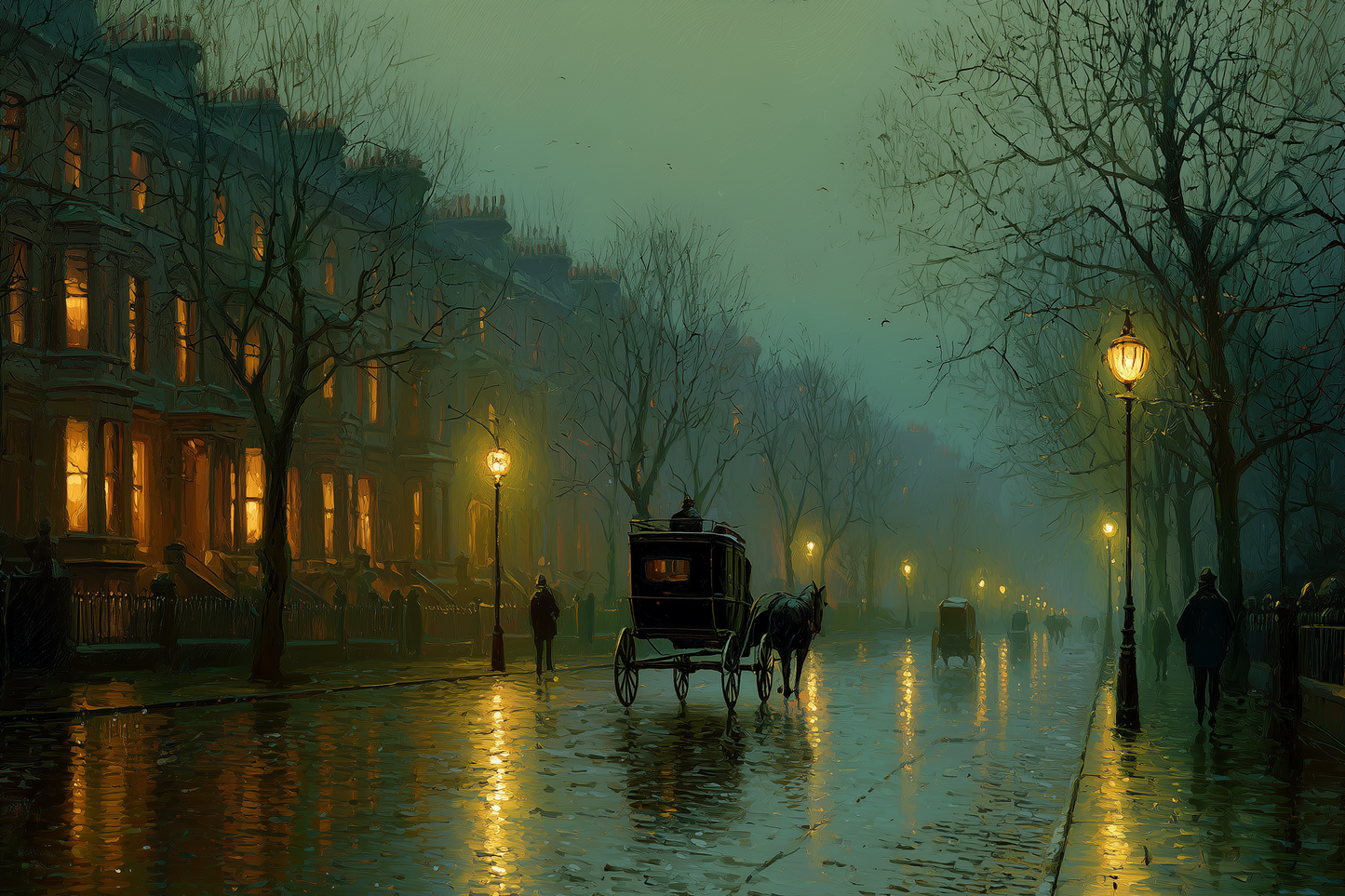 Foggy Streets Await Midnight Carriage