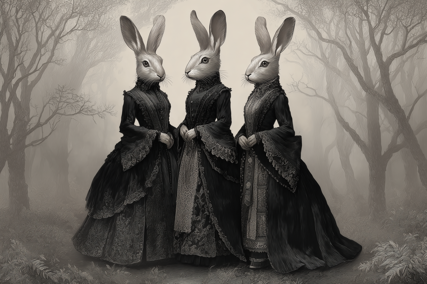 Victorian Hares Tell Forest Tales