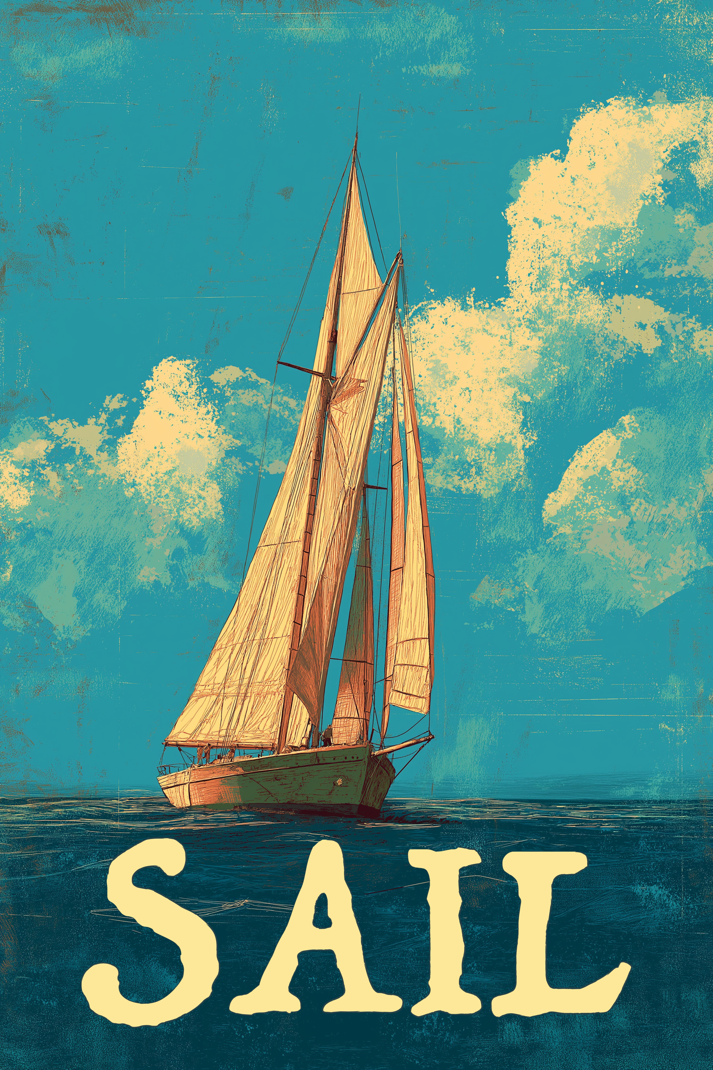 Voyage Beyond Words: Vintage Maritime Poster