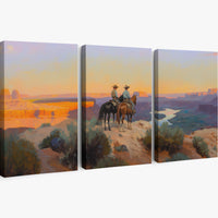 Evening Ride – Cowboy Sunset Triptych
