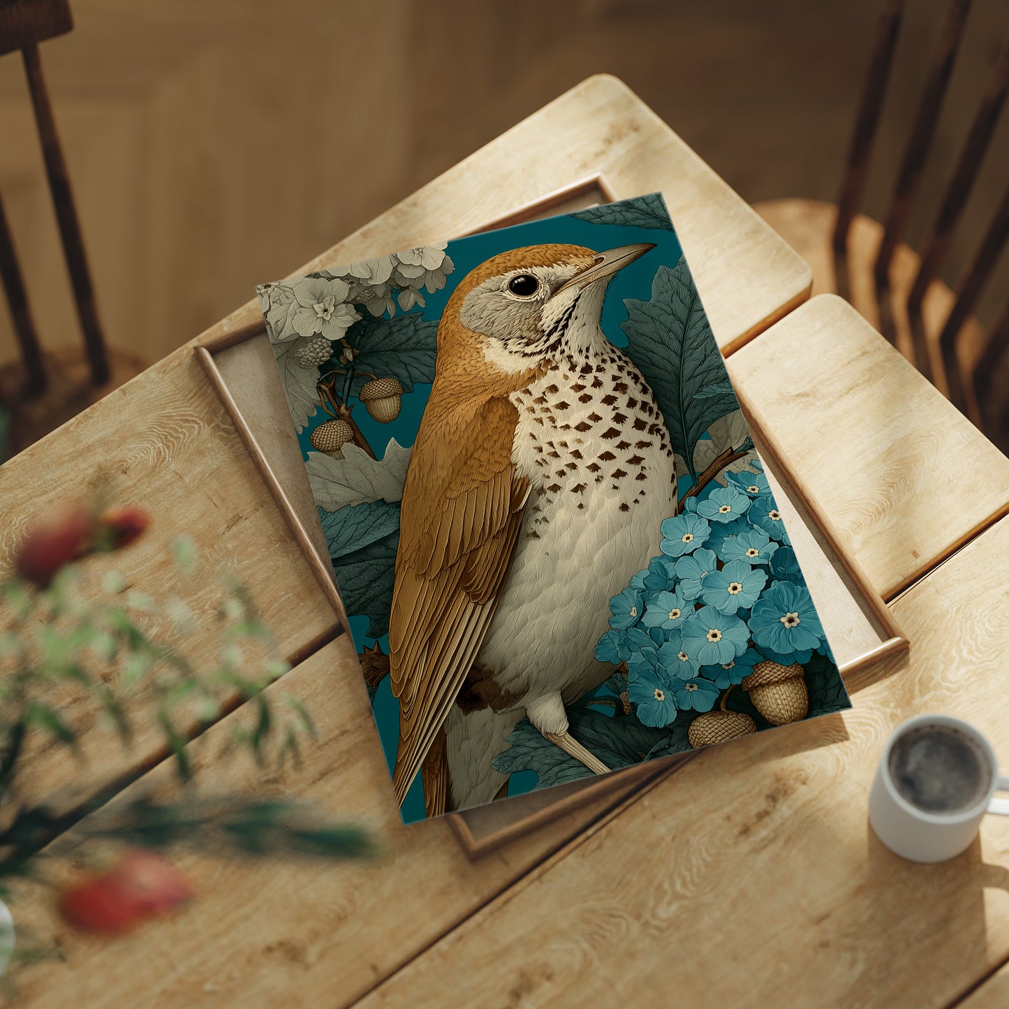 The Thrush Among Forget-Me-Nots
