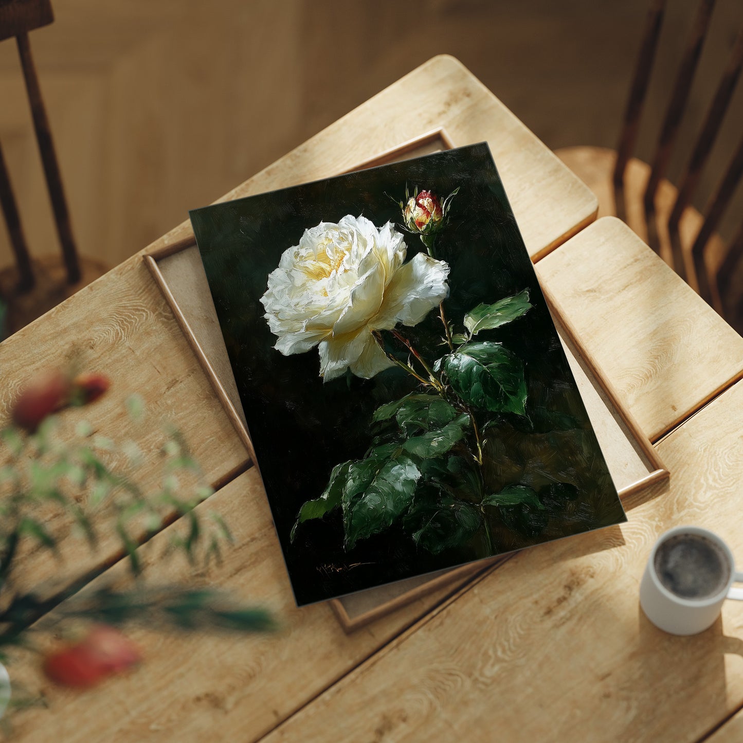 The White Rose Holds Its Light