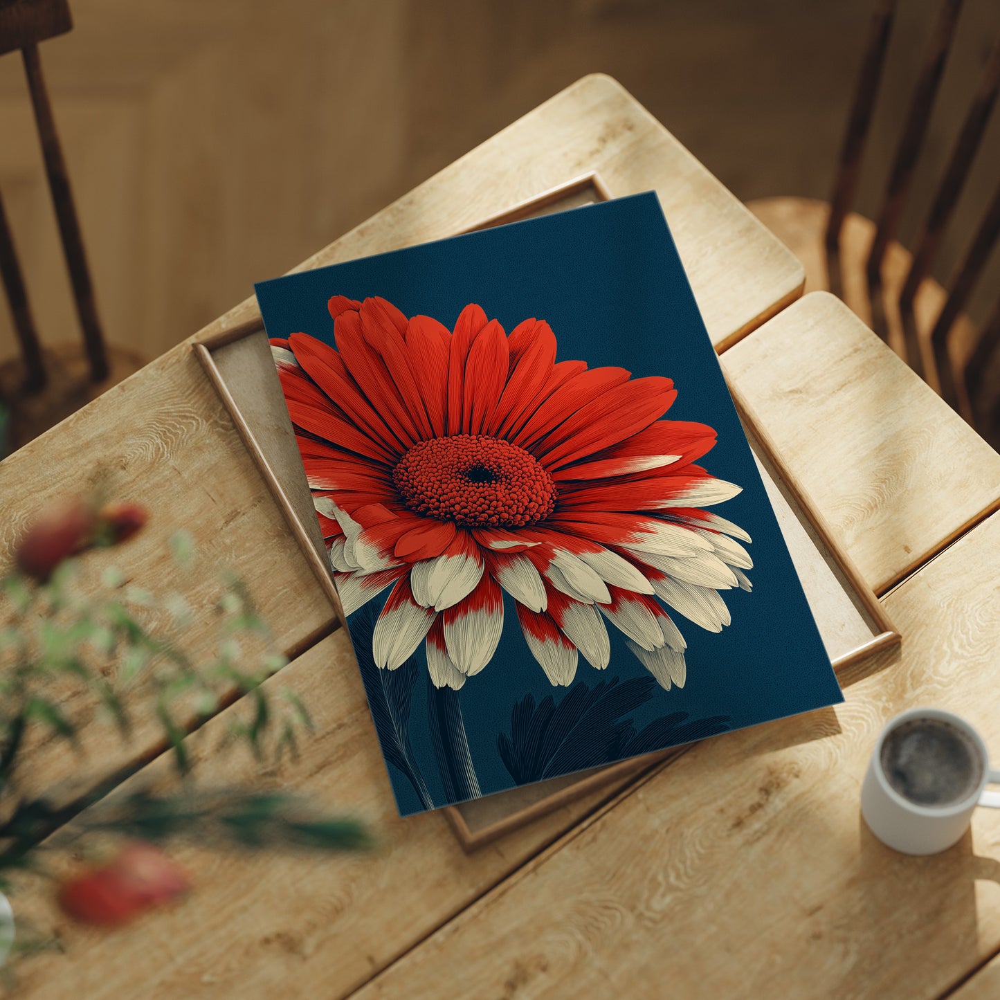 Red Blooms Against the Deep