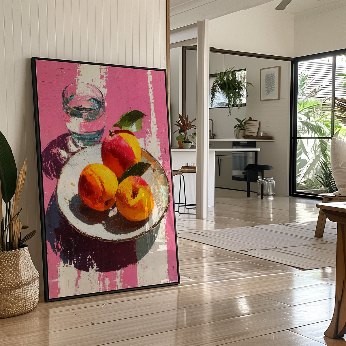 Peaches on Hot Pink