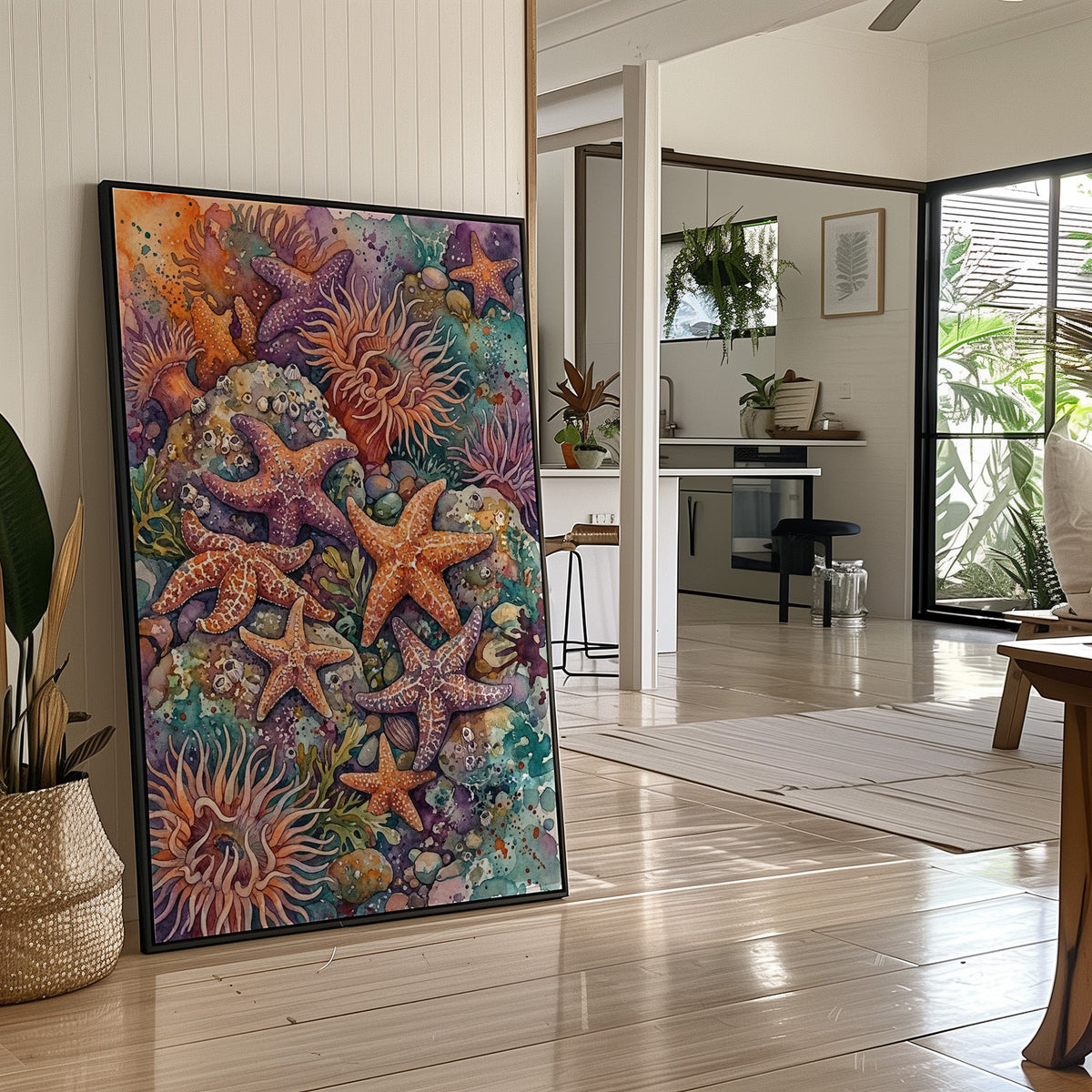 Starfish Cluster: Watercolor Tide Pool Study