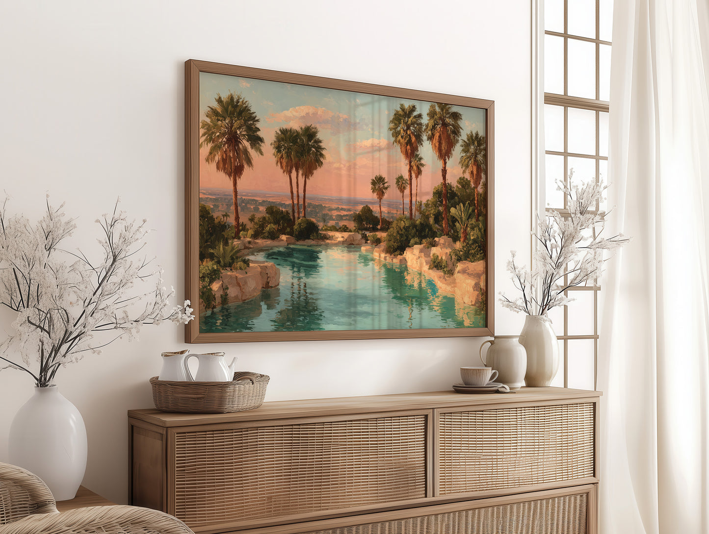 Desert Oasis at Sunset