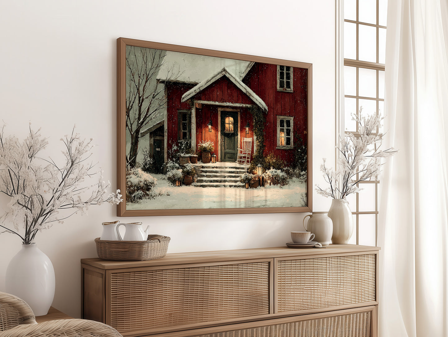 Snow on the Farmhouse Steps