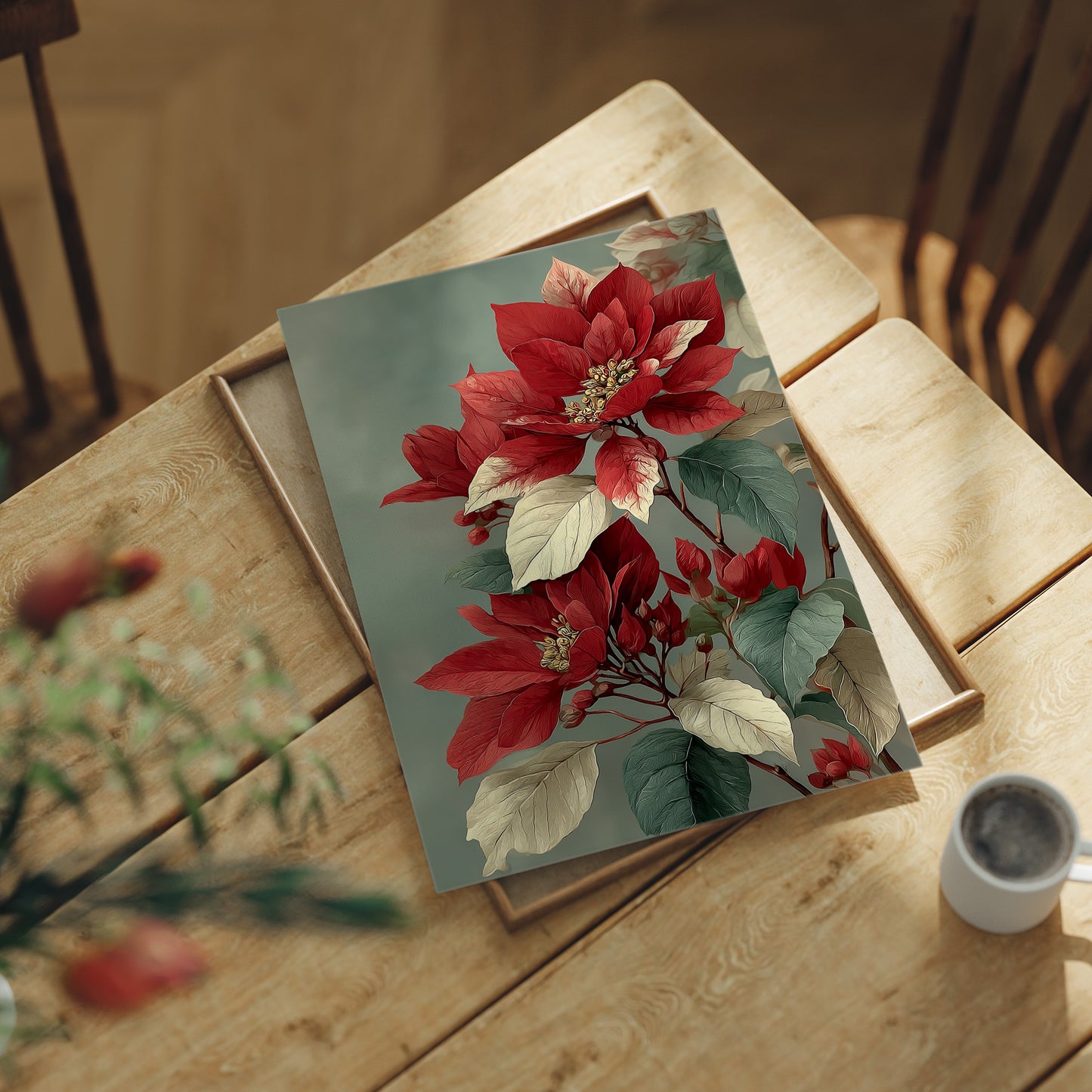 Poinsettia in Red and Cream