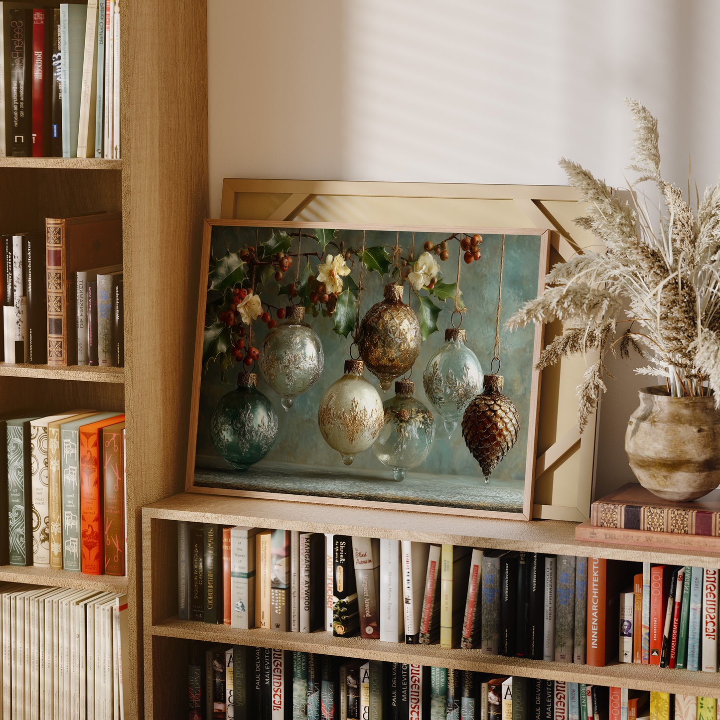 Etched Glass Ornaments and Pinecone