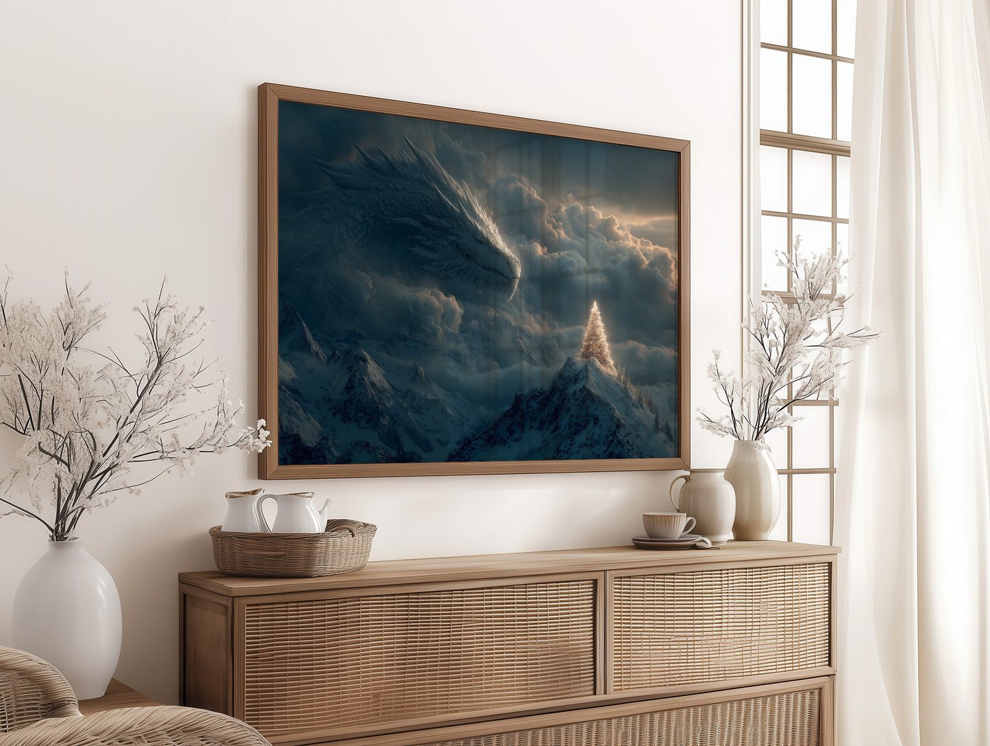 Ice Dragon Over Winter Peaks