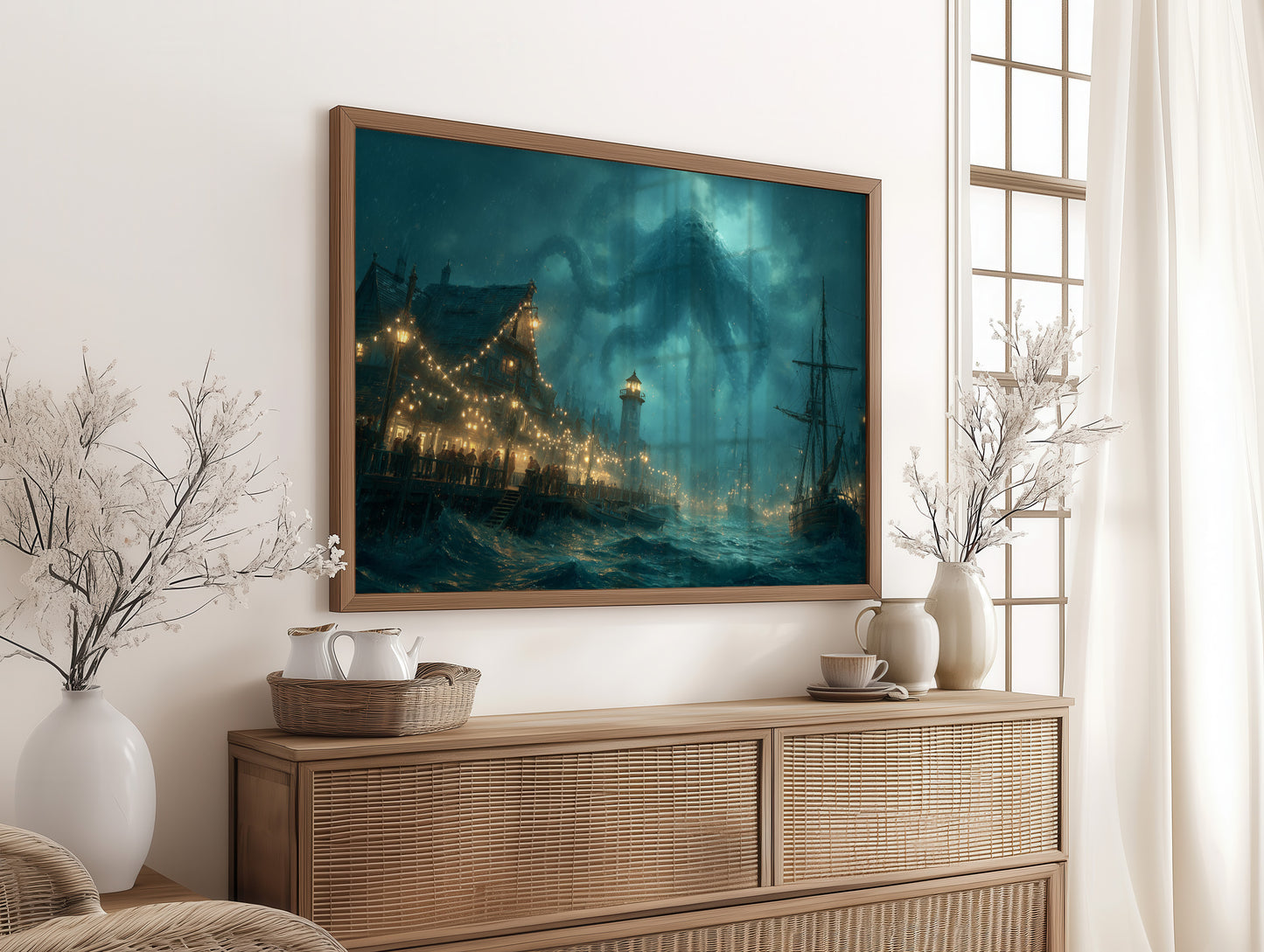 Kraken Looms Over Harbor Town