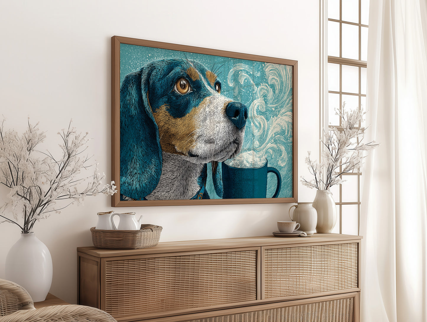 Beagle and the Steaming Mug