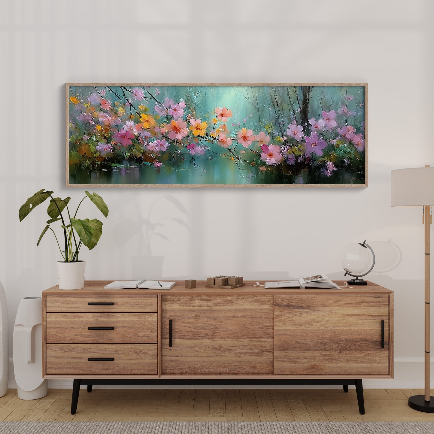 Blossoms Drifting Over Quiet Water