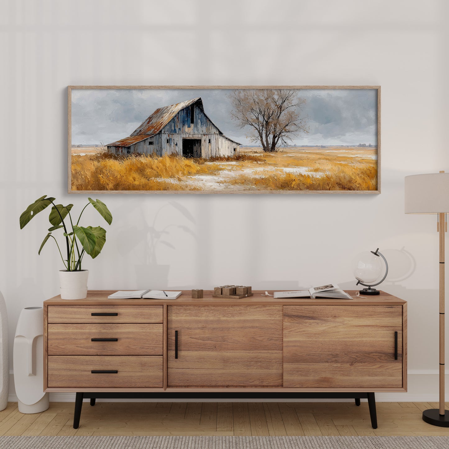 Weathered Barn Beneath Gray Skies