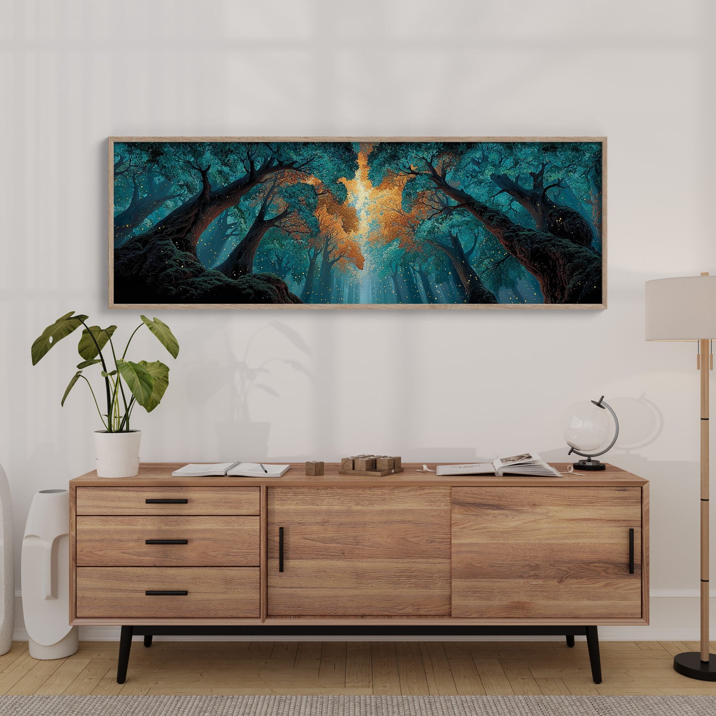 Golden Light Through the Enchanted Forest