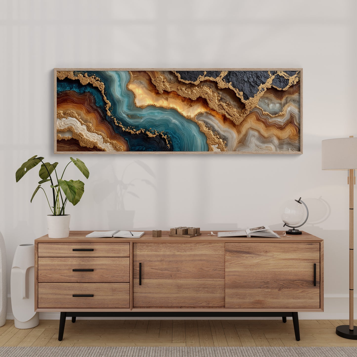 Teal and Gold Geode Flow