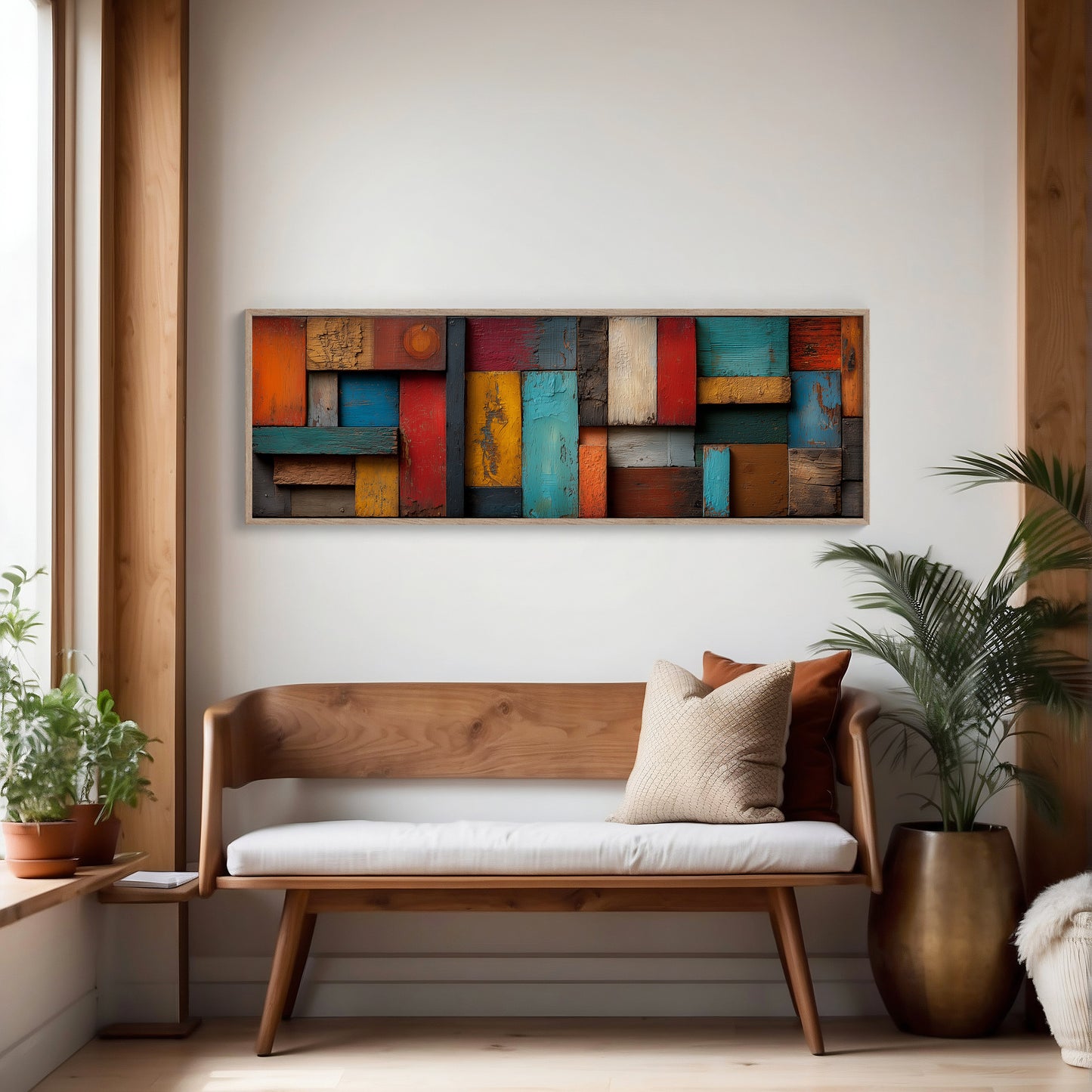 Rustic Colorful Wood Plank Abstract