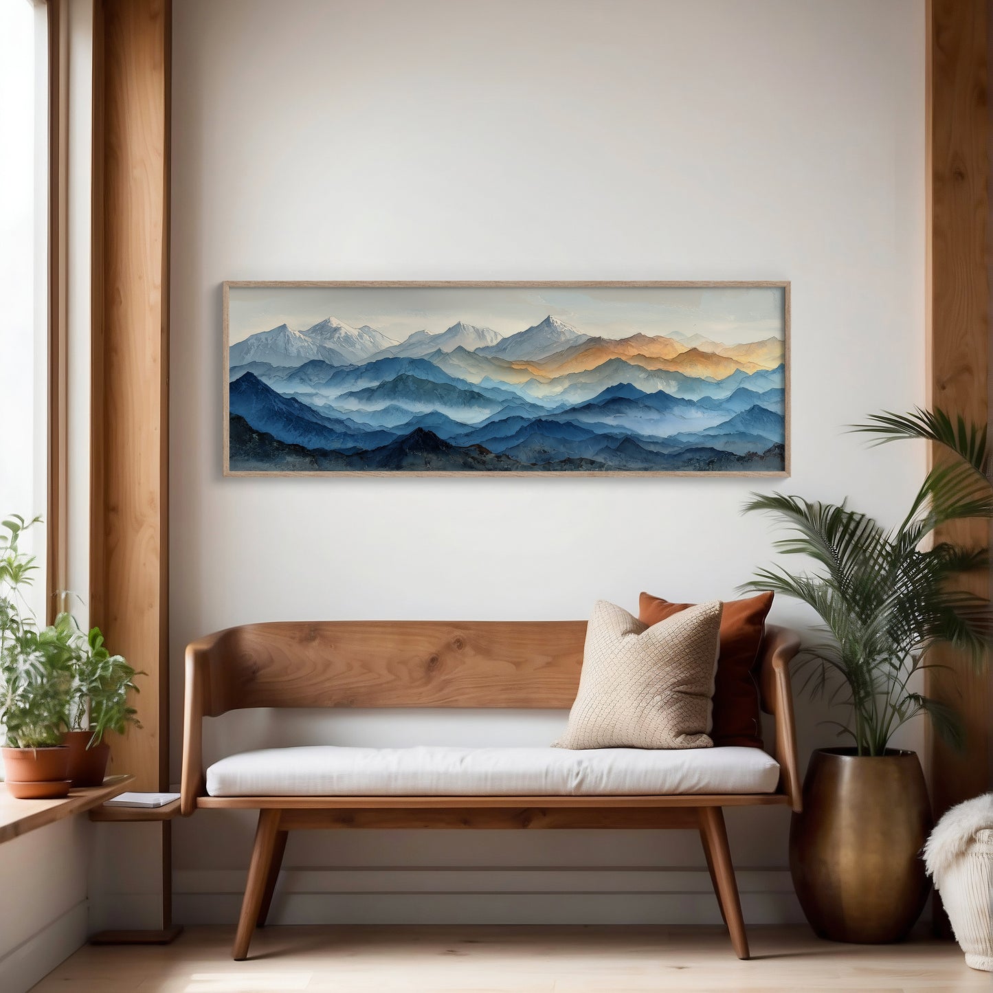 Misty Blue Mountain Range Landscape