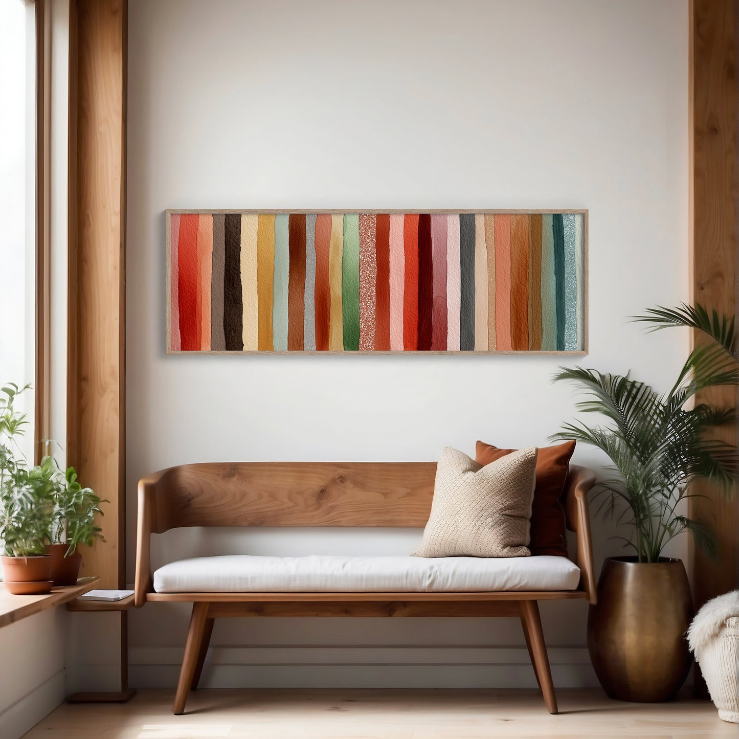 Earth Tone Watercolor Stripe Pattern