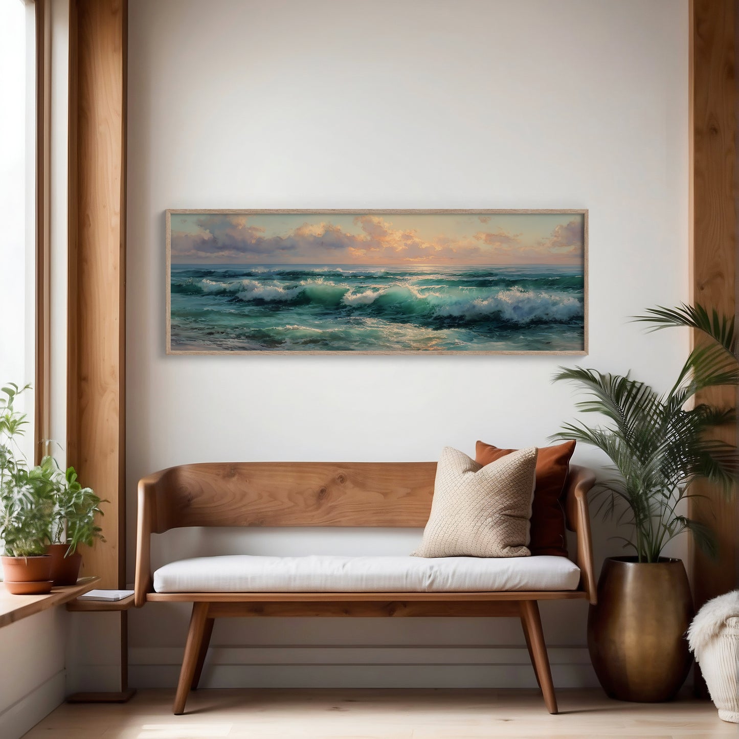 Golden Light Over Rolling Ocean Waves